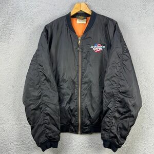 Golds Gym Nylon Jacket Bomber Men 2XL Black Graphic Long Sleeve Full Zip Outdoor